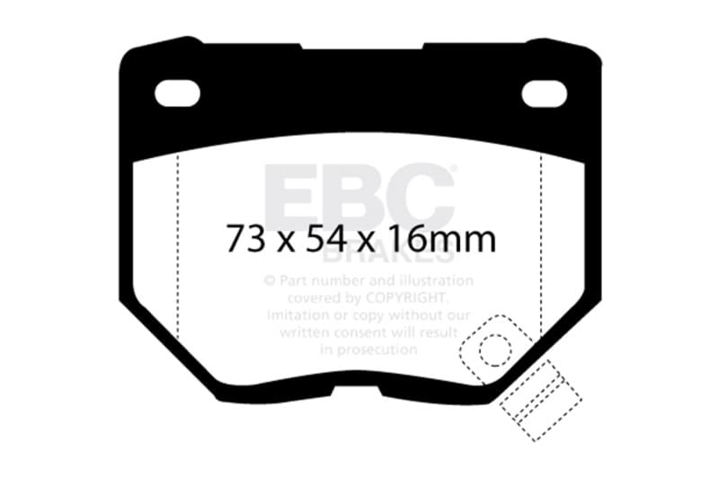EBC Redstuff Brake Pad Set for Low Dust Synthetic Fiber Ceramic Compound - Image 2