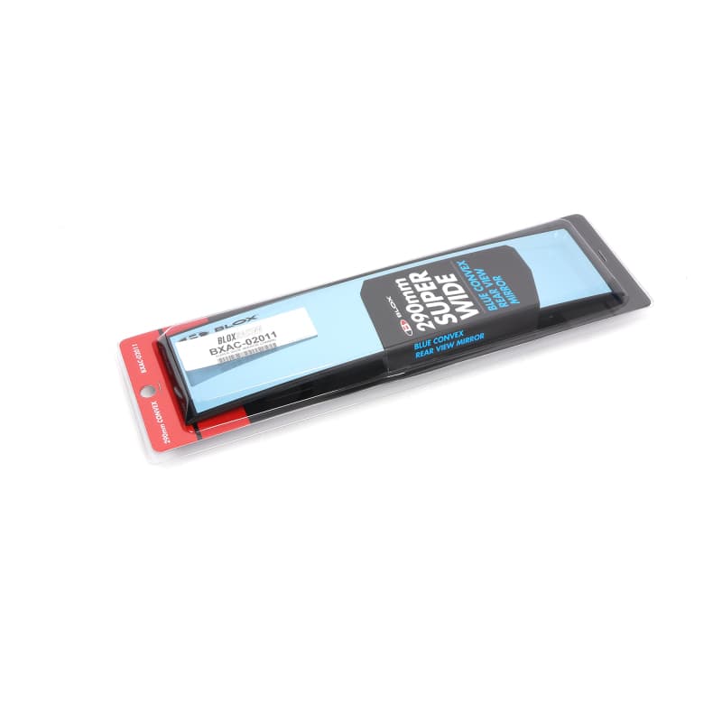 BLOX Racing Rear View Mirror 290mm Convex Blue Tint Black Frame - Image 2