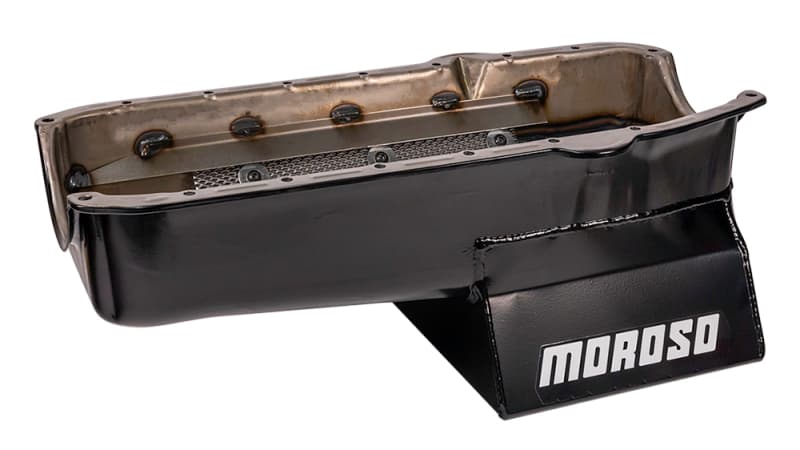 Moroso Oil Pan for 80-85 Chevrolet SBC 7qt 8.25in Steel Wet Sump Black - Image 4