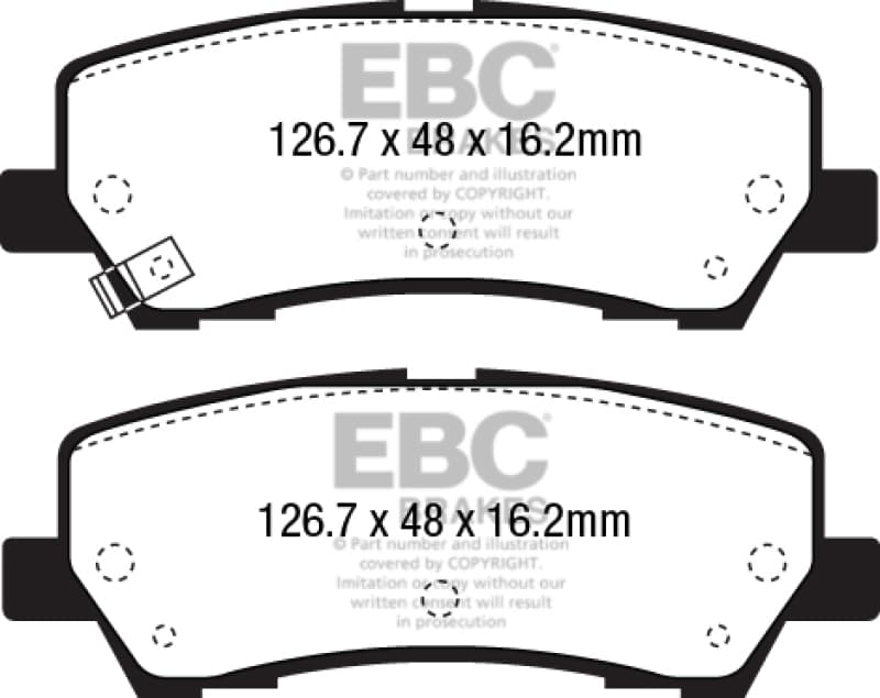 EBC Yellowstuff Brake Pad Set for Street and Track Driving High Brake Effect