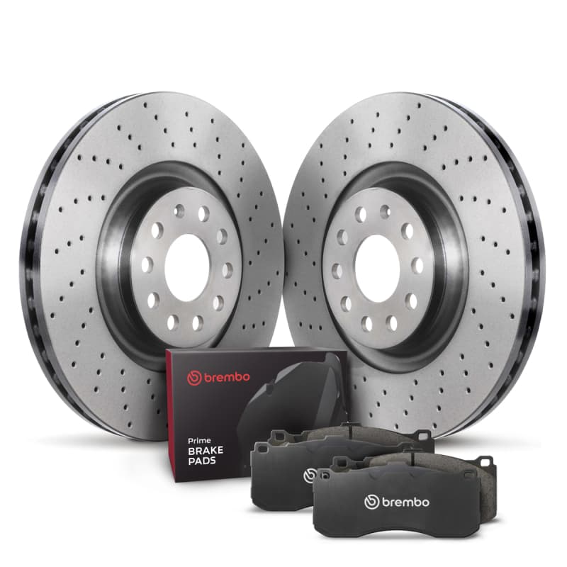 Brembo OE Drilled UV Coated Rotors with Hardware