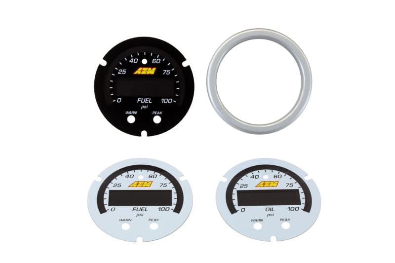 AEM X-Series Pressure Gauge 0-100psi Accessory Kit Silver Bezel - Image 2