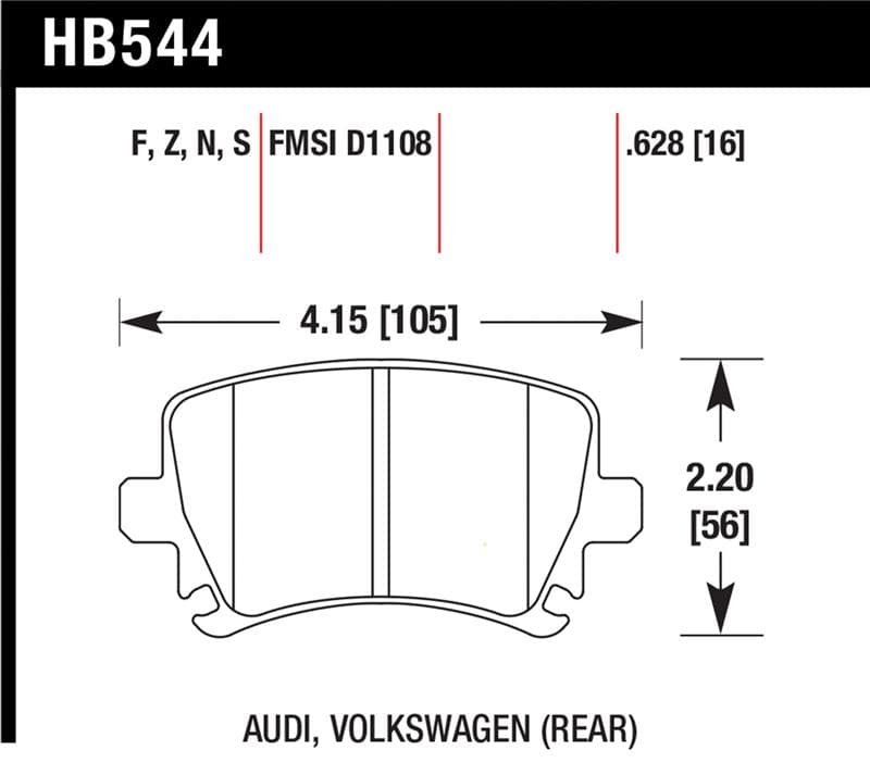 Hawk Performance HP+ Brake Pad Set for Street Vehicles High Friction Compound