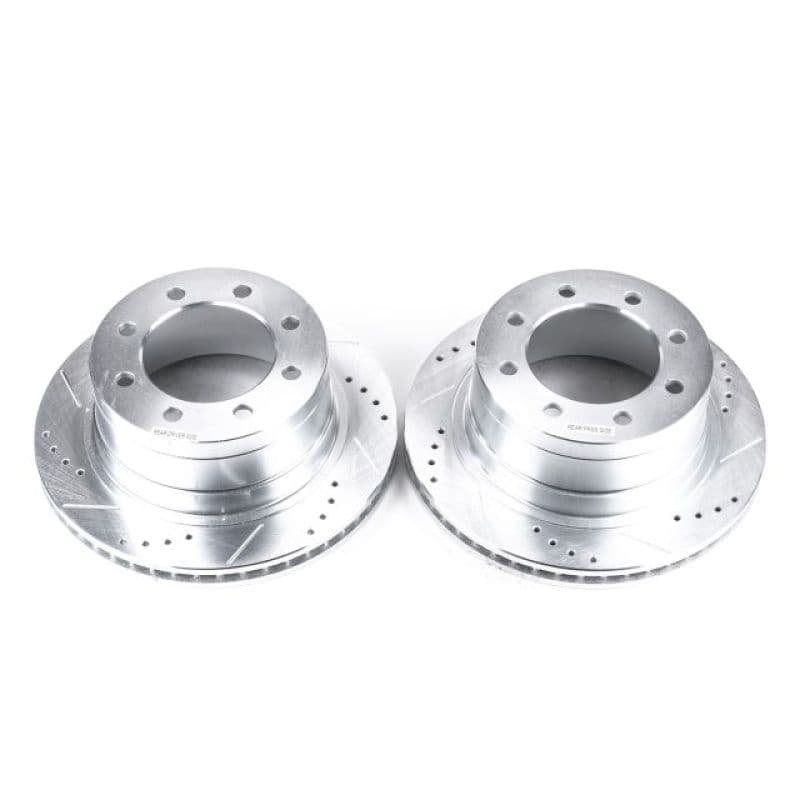 PowerStop Evolution Drilled/Slotted Rotor for OE Fit Silver Zinc Plated
