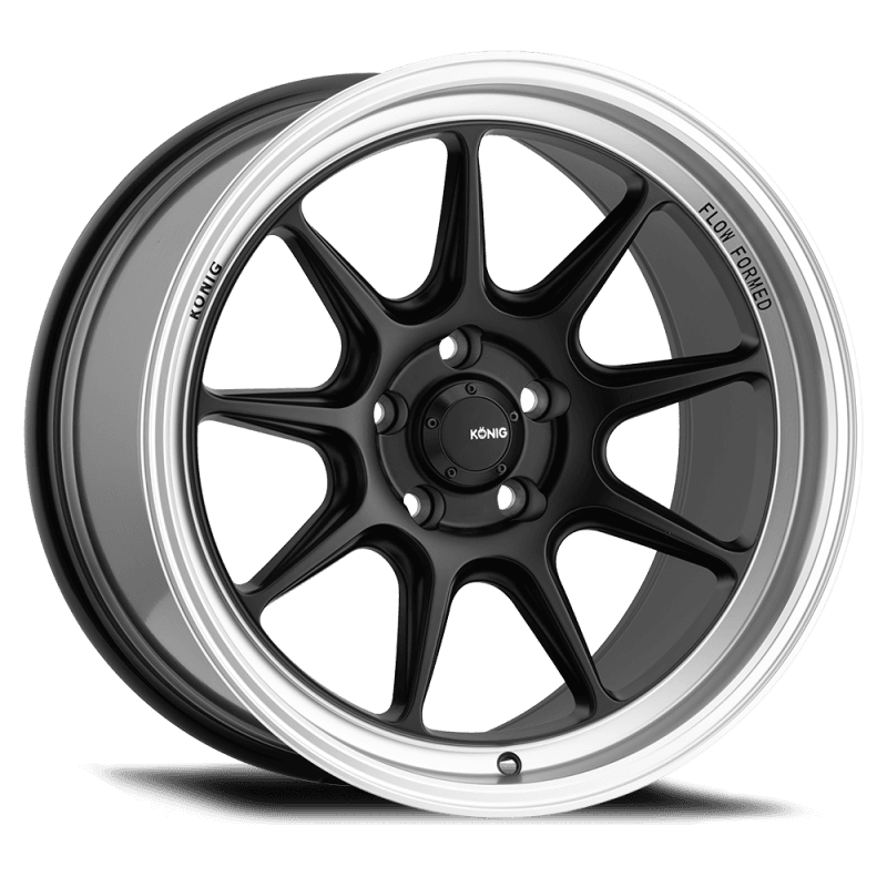 Konig Countergram Wheels 15x7.5 4x100 ET35 Matte Black Matte Machined Lip