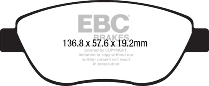 EBC Redstuff Brake Pad Set for Chevy C6 Low Dust Synthetic Fiber Ceramic - Image 2