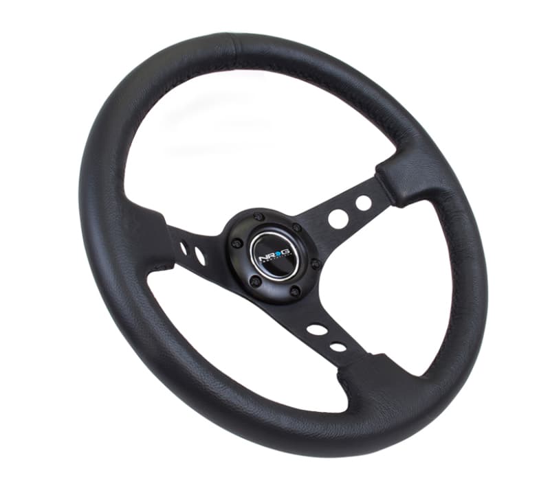 NRG Steering Wheel for Chevy C6 Reinforced 350mm Black Leather - Image 3