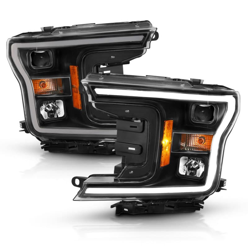 ANZO Projector Headlight Set for Chevy C6 Halo Clear Lens Black Housing Pair - Image 3