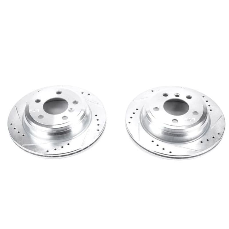 PowerStop Evolution Drilled/Slotted Rotor for Chevy C6 Cross-Drilled Silver Zinc
