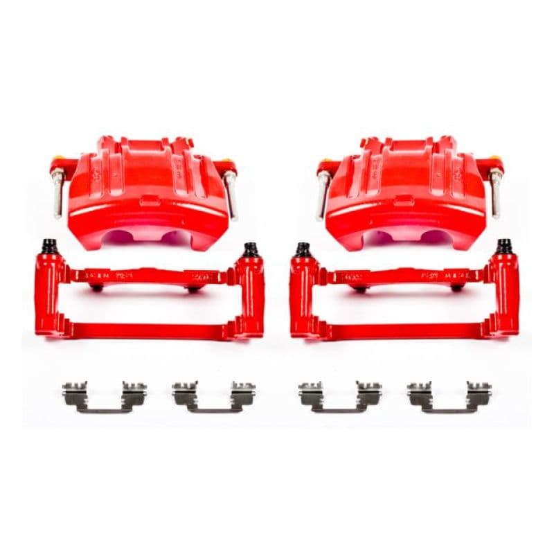 PowerStop Brake Calipers Pair Powder Coated Red High-Temp Durable Finish