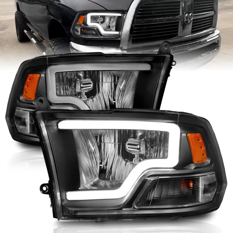 ANZO Crystal Headlights for Vehicle Clear Lens Black Housing 2 pc Set - Image 2