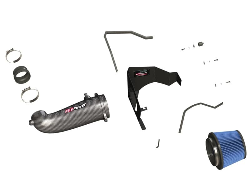 aFe Track Series Intake System for Chevy C6 Carbon Fiber Tube with 8" Radial ... - Image 5