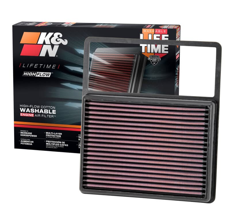 K&N Engineering Drop-In Air Filter Washable Reusable High-Flow 33-5001 - Image 5
