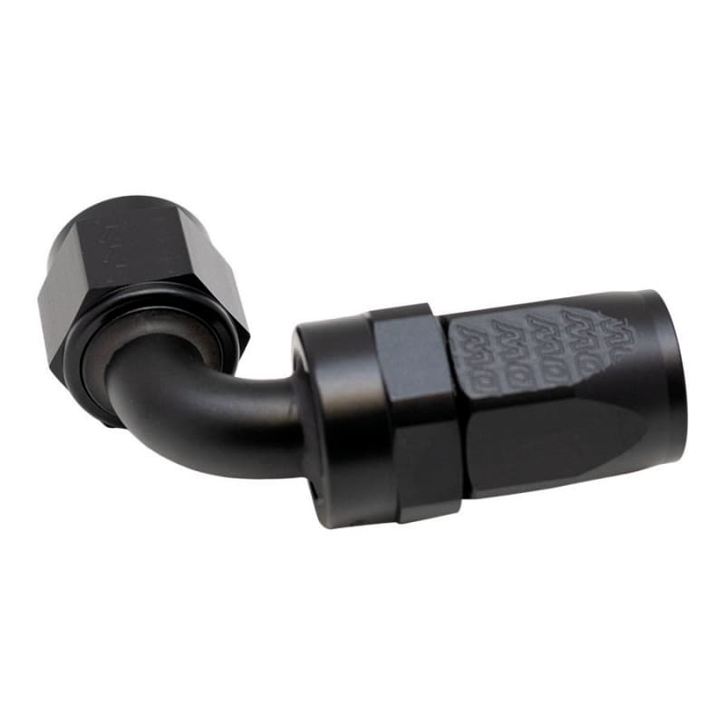 DeatschWerks 8AN Female Swivel 90-Degree Hose End CPE Anodized Matte Black