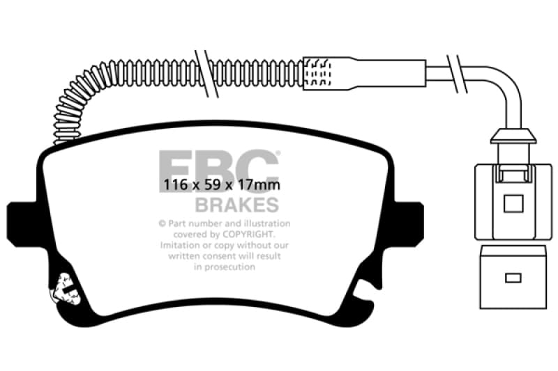 EBC Yellowstuff Brake Pad Set for Street and Track Driving High Performance