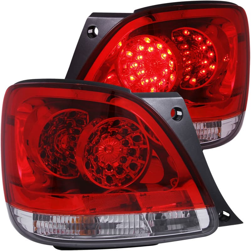 ANZO LED Taillight Assembly Pair Red/Clear Lens for Chevy C6