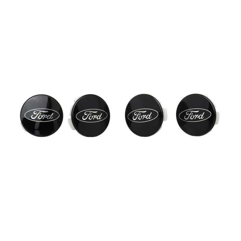 Ford Racing Wheel Center Cap Kit for Ford Vehicles Chrome Logo Gloss Black Se...