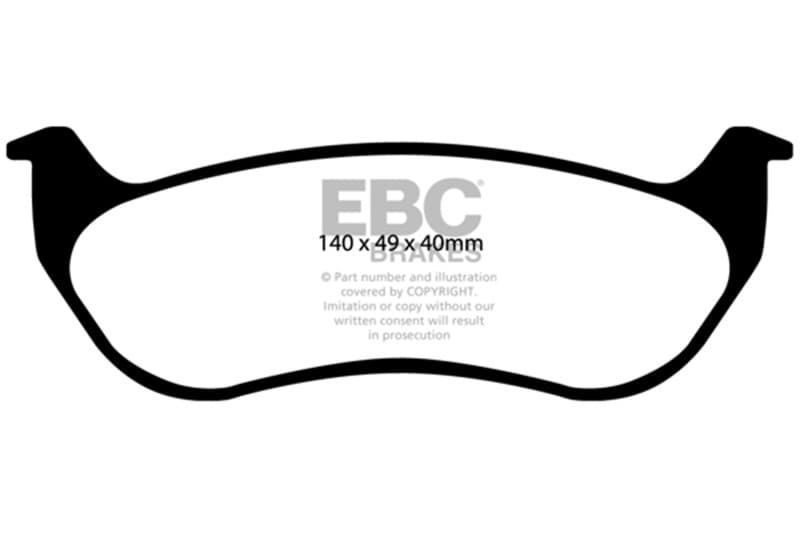 EBC Yellowstuff Brake Pad Set for Street and Track Driving Aramid Fiber Compound - Image 2