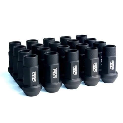 BLOX Racing Forged Lug Nuts for Street Series 12x1.5mm Flat Black Set of 20