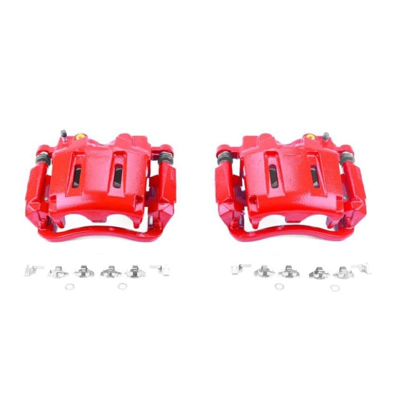 PowerStop Brake Calipers Red Powder Coated Pair High-Temperature Resistant