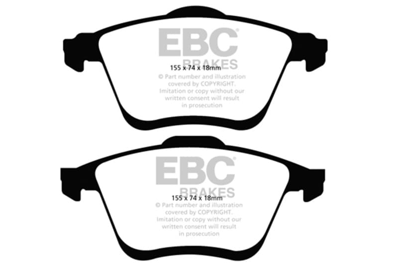 EBC Redstuff Brake Pad Set for Chevy C6 Low Dust Synthetic Fiber Ceramic - Image 2