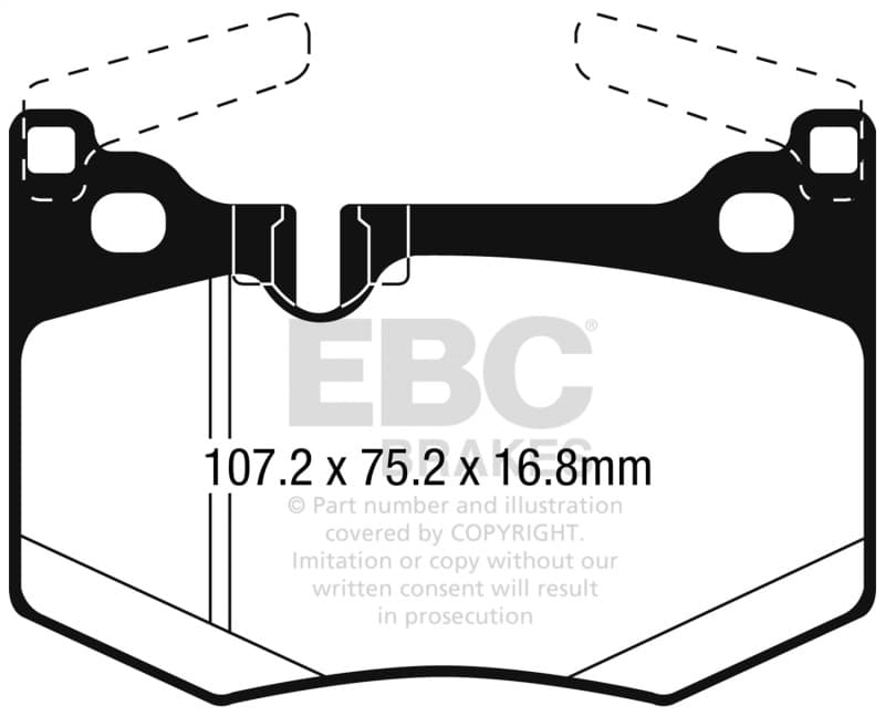 EBC Redstuff Brake Pad Set for High HP Imports Low Dust Ceramic Pads - Image 2