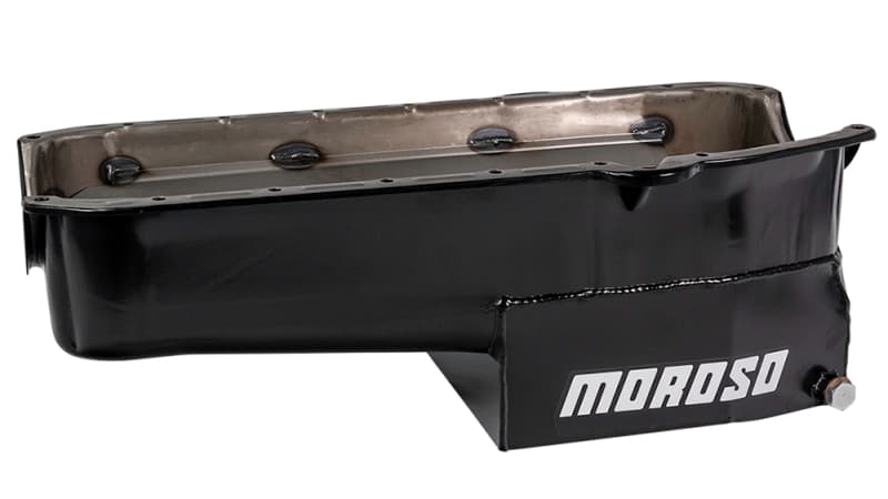 Moroso Steel Oil Pan for Pre-80 Chevrolet SBC 7qt Wet Sump w/ Driver Side Dip... - Image 4