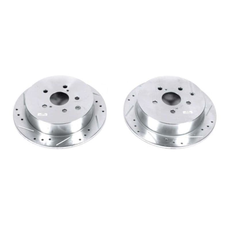 PowerStop Drill/Slot Brake Rotor for Chevy C6 Cross-Drilled Silver Zinc
