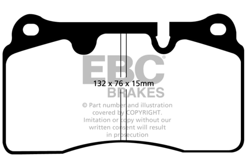 EBC Redstuff Brake Pad Set for Chevy C6 Synthetic Fiber Low Dust