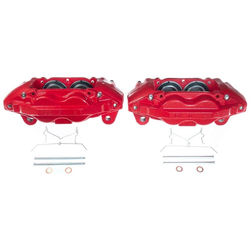 PowerStop Brake Calipers Pair Red Powder Coated Durable High-Temp Finish