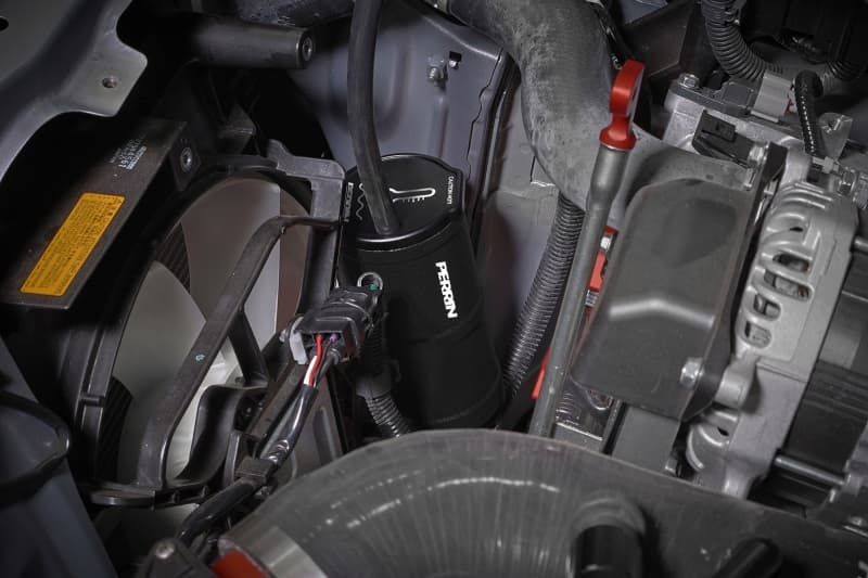 Perrin Performance Coolant Overflow Tank for Engine Bay CNC-Machined Black - Image 2