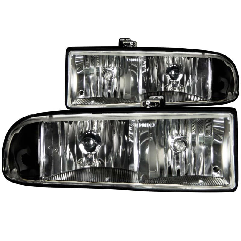 ANZO Crystal Headlights Pair Clear Lens Black Housing - Image 2