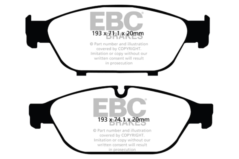 EBC Greenstuff Brake Pad Set for Street Driving High Initial Effect up to 600°C
