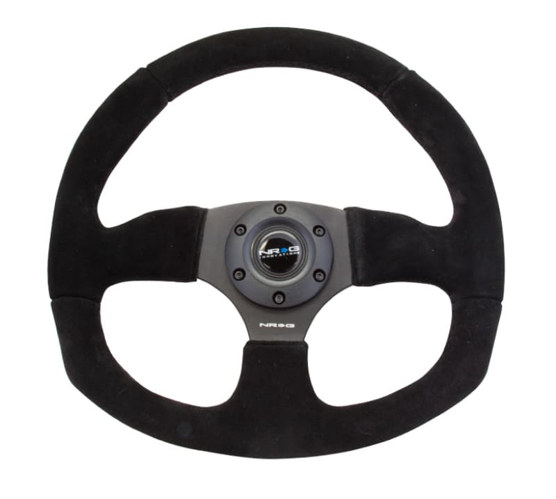 NRG Reinforced Steering Wheel 320mm Horizontal 330mm Vertical Black Suede - Image 3