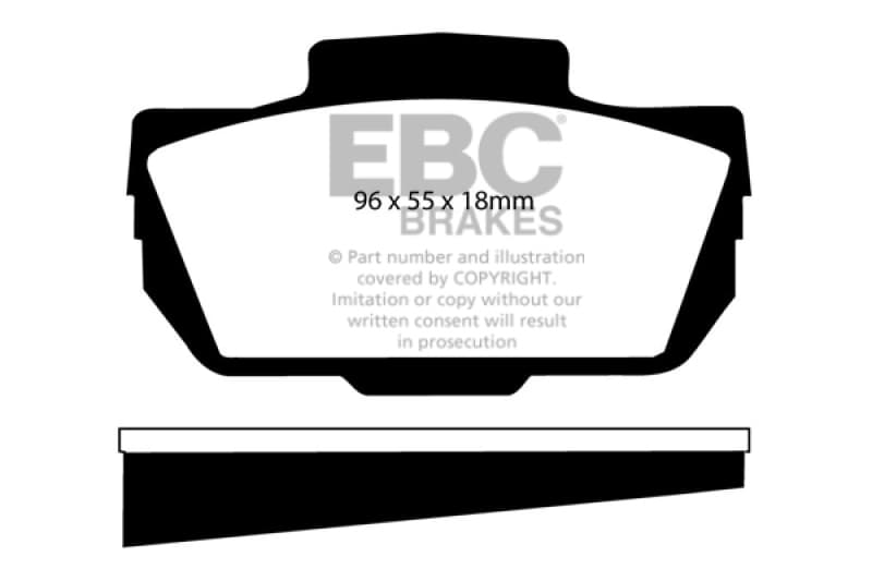 EBC Greenstuff Brake Pad Set for Street Driving High Initial Effect Up to 600°C