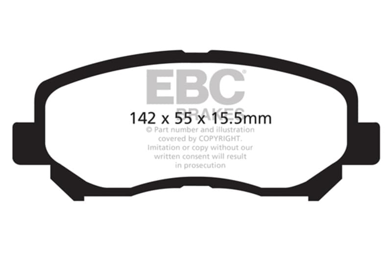 EBC Redstuff Brake Pad Set for Chevy C6 Synthetic Fiber Low Dust - Image 2