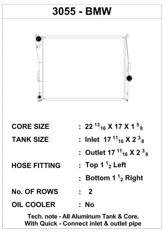 CSF Aluminum Radiator for BMW E46 3-Series/Z4 2-Row Core B-Tube Tec - Image 4