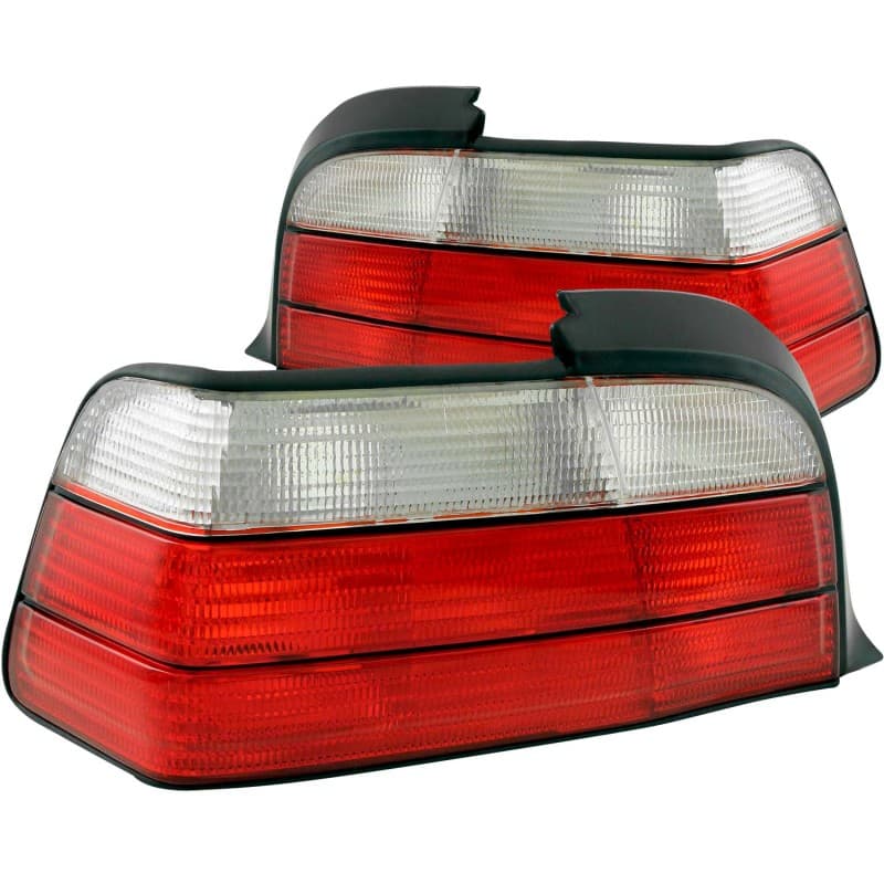 ANZO LED Taillight Assembly Pair Red/Clear Lens for Chevy C6
