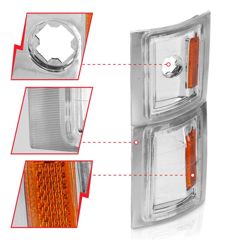 ANZO Cornering Light Assembly for Vehicle Euro Clear Lens Black Housing Pair - Image 4