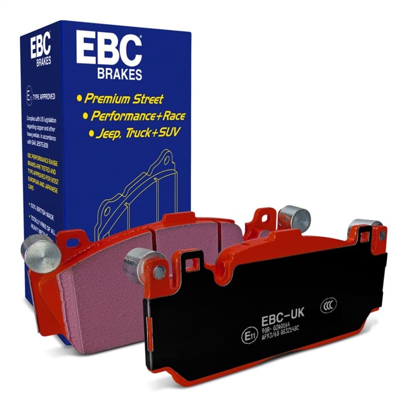 EBC Redstuff Brake Pad Set for Low Dust Synthetic Fiber Ceramic Compound