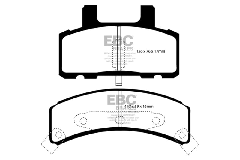 EBC Greenstuff Brake Pad Set for 4x4 Heavy Duty Low Wear Offroad Use