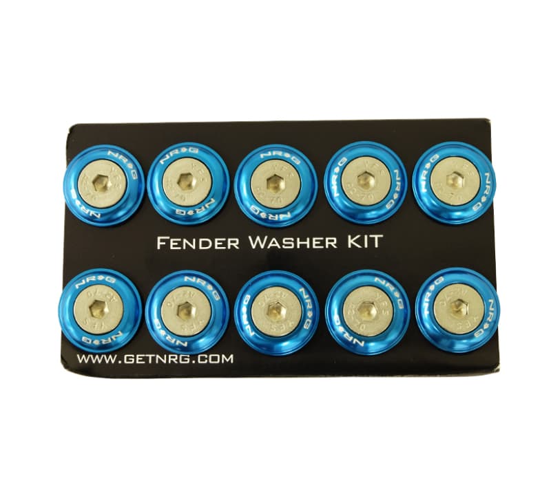 NRG Fender Washer Kit for Plastic w/Rivets Blue Set of 10 - Image 3