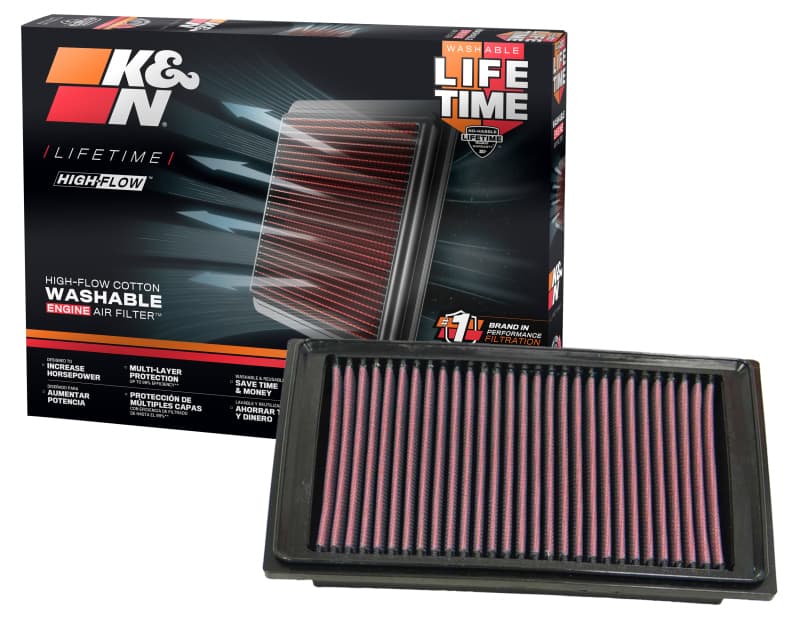 K&N Engineering Drop-In High-Flow Air Filter Reusable Washable - Image 3