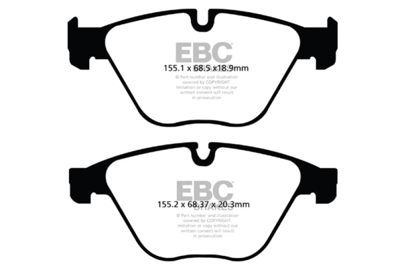 EBC Yellowstuff Brake Pad Set for Street and Track Driving High Performance