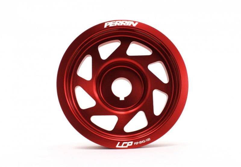 Perrin Performance Lightened Crank Pulley for 93-14 Subaru Impreza WRX STI - Red - Image 3