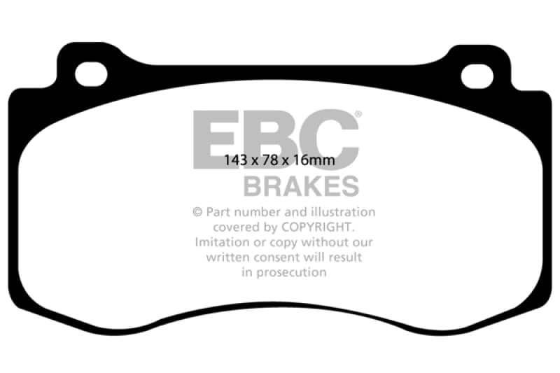 EBC Redstuff Brake Pad Set for Chevy C6 Low Dust Synthetic Fiber Ceramic