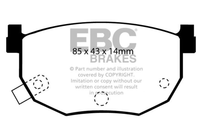 EBC Yellowstuff Brake Pad Set for Street and Track Driving Aramid Fiber Compound
