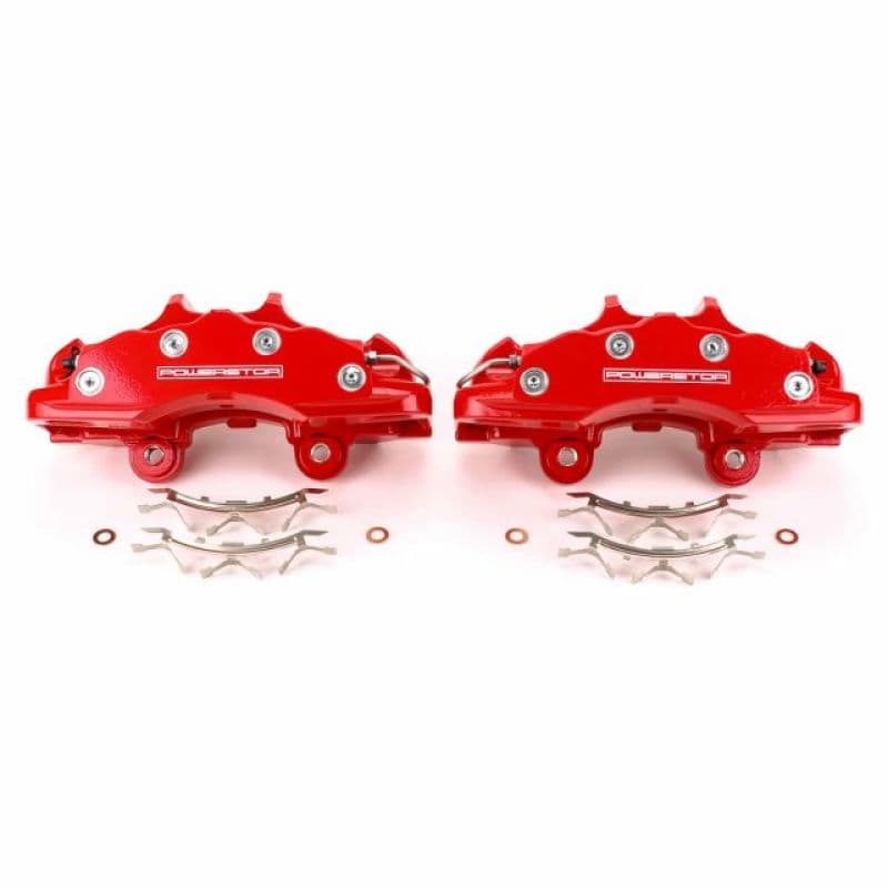 PowerStop Brake Calipers Pair Red Powder Coated Durable High-Temp Finish