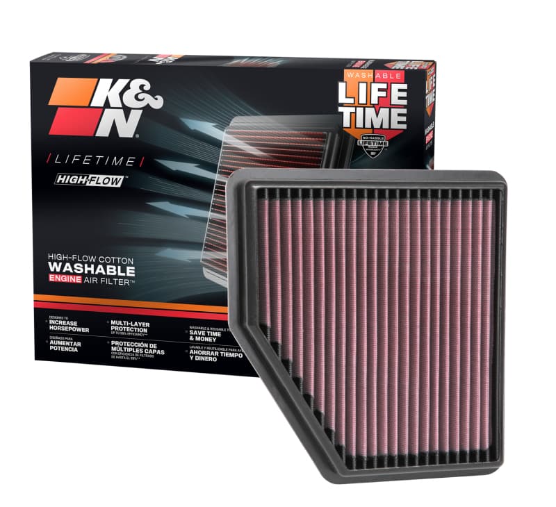K&N Engineering Drop-In High-Flow Washable Air Filter - Image 5