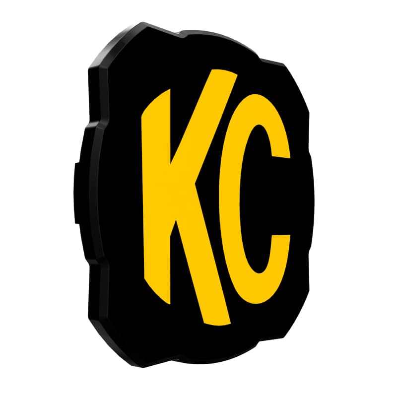 KC HiLiTES Light Cover for FLEX ERA 4 Polycarbonate Black with Yellow Logo - Image 2